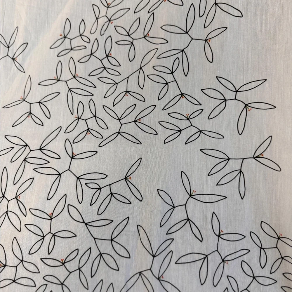 Floral Patterned Sheer Curtains - Set of 2 - Picture 3 of 3